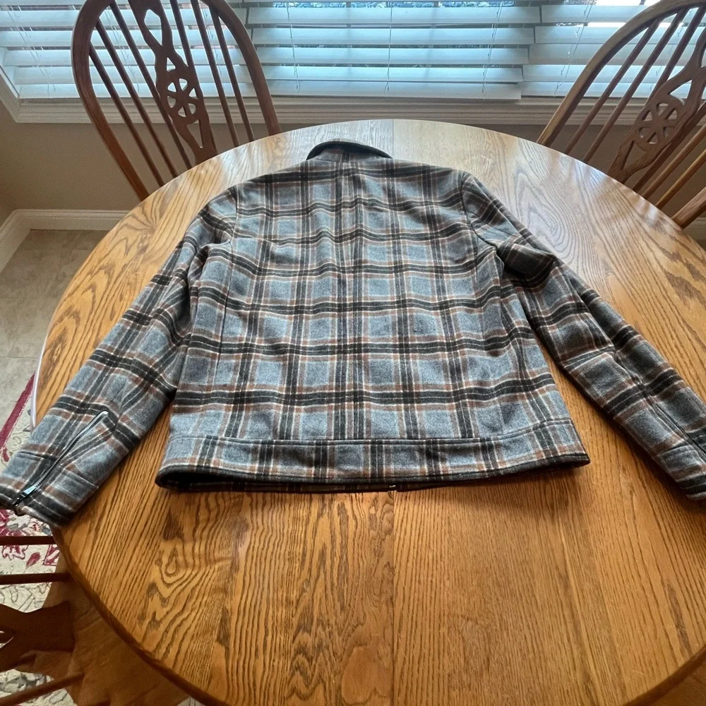 Cadogan Luxury Lexington Lined Wool Jacket Gray Brown Plaid Men’s Size L - Picture 4 of 16